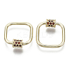 Brass Micro Pave Cubic Zirconia Screw Carabiner Lock Charms KK-R136-064D-NF-2