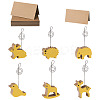 6Pcs 6 Style Animal Wood Name Card Holder ODIS-KS0001-02-1
