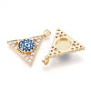 Brass Micro Pave Clear Cubic Zirconia Pendants for Women KK-T070-90A-07-2