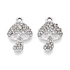 Rack Plating Alloy Rhinestone Pendants PALLOY-T091-26M-P-2