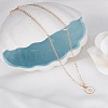 1Pc Zinc Alloy White Enamel Round with Letter Pendant Necklaces NJEW-LP0002-88G-B-3