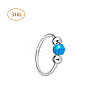 316L Surgical Stainless Steel & Synthetic Opal Ball Hoop Nose Rings WGD306E-02-2