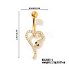 Shiny Brass Crystal Rhinestone Belly Button Rings CZ7821-5-1