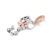Brass Pendants with Cubic Zirconia European Beads LS-KK-Q015-01F-3