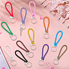 12Pcs 12 Colors PU Leather Knitting Keychains KEYC-CL0001-21-7
