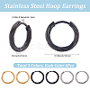 18Pcs 3 Colors 303 Stainless Steel Twist Hoop Earrings for Women EJEW-SC0001-81C-2