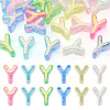 20Pcs UV Plating Transparent Acrylic European Beads OACR-TADJ0001-19Y-1