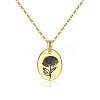 Brass Birth Month Flower Pendant Necklace HUDU-PW0001-034K-1-1