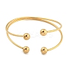 Ion Plating(IP) 304 Stainless Steel Wrap Cuff Bangle for Women BJEW-P331-17G-2
