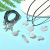 DIY Natural Rose Quartz Pendants & Waxed Cord Necklaces Making Kits DIY-FS0008-74-10