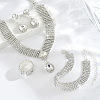 Teardrop Brass Rhinestone Bracelets & Earrings & Necklaces & Rings Sets FS-WGC81F5-03-1