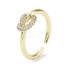 Knot Rack Plating Brass Micro Pave Clear Cubic Zirconia Open Rings RJEW-D020-10G-1