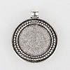 Vintage Tibetan Style Alloy Pendant Cabochon Bezel Settings X-TIBEP-O006-07AS-1