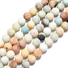 Natural Flower Amazonite Beads Strands G-G692-01F-10mm-2
