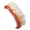 3Pcs 3 Styles Natural Rose Quartz & Citrine & Red Agate Chips Stretch Bracelets Sets BJEW-JB11076-03-5