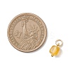 Natural Amber Square Charms PALLOY-JF04834-2