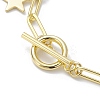 Golden 304 Stainless Steel Charm Bracelets with Brass Paperclip Chains BJEW-JB10031-6
