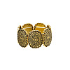 Alloy Oval Beaded Stretch Bracelets FS-WGED2CD-02-3
