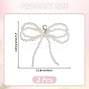 Plastic Imitation Pearl Bowknot Shoe Charms DIY-WH20002-152A-2