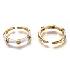 Brass Micro Pave Clear Cubic Zirconia Cuff Rings RJEW-C100-23G-F-2