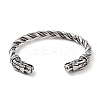304 Stainless Steel Dragon Open Cuff Bangle for Men Women BJEW-M230-07AS-1