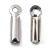 Tarnish Resistant 201 Stainless Steel Fold Over Crimp Cord Ends X-STAS-R055-07-3