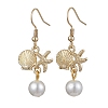 Starfish and Shell Shape Alloy Dangle Earrings EJEW-JE05619-1