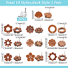 20Pcs 10 Style Walnut Wood Stud Earring Findings MAK-PH0004-32-2