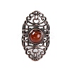 Natural Carnelian Retro Finger Rings RJEW-B067-02R-21-2