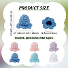 12Pcs 6 Colors Flower Shape Cotton Knitted Costume Ornament Accessories DIY-FG0005-34-2