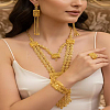 Alloy Hollow Rectangle Bracelets & Earrings & Necklaces & Rings Sets for Women QZ8606-4