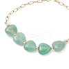 Heart Gemstone Slider Bracelets BJEW-JB13296-4