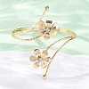 Lotus Alloy Arm Cuff Bangles for Girl Women AJEW-A063-01E-G-3