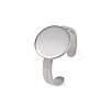 304 Stainless Steel Cuff Ring Components STAS-D372-04P-04-1