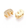 Brass Micro Pave Clear Cubic Zirconia Beads KK-T071-17G-E-2
