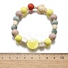 Handmade Porcelain Beads & Synthetic Howlite Beads Stretch Bracelets for Women BJEW-D307-01F-3