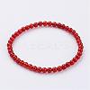 Natural Carnelian(Dyed & Heated) Beaded Stretch Bracelets BJEW-JB02459-03-1