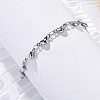 Tarnish Resistant 304 Stainless Steel Heart Link Bracelets BJEW-M121-03P-2