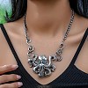 Bohemian Octopus Alloy Indicolite Rhinestone Pendant Necklaces LS-FS-WG0239D-02-1