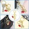 Brass Micro Pave Clear Cubic Zirconia Letter Pendant Keychain KEYC-SW00015-Y-7