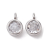 Brass Micro Pave Clear Cubic Zirconia Pendants KK-K360-13P-1