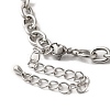 Alloy Glass Cross Pendant Necklace with Cat Eye Chips Beaded Chains LS-NJEW-Q001-02P-4