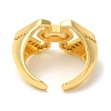 Heart Brass Micro Pave Clear Cubic Zirconia Open Cuff Rings RJEW-U008-15G-3