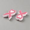 October Breast Cancer Pink Awareness Ribbon Silicone Beads SIL-WH20002-001B-2