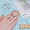 60pcs 2 Styles Brass Pave Clear Cubic Zirconia Flat Round Connector Charms KK-AR0001-81-3