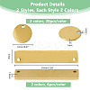 DIY Flat Round & Rectangle Stainless Steel Stamping Blank Tag Pendant & Links Connectors Kits STAS-DC0016-15-2