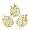 Rack Plating Brass Micro Pave Cubic Zirconia Pendants KK-K332-07G-1