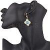 Handmade Glass Seed Beads Flower Leverback Earrings EJEW-MZ00578-01-3