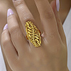 Gold Plated Fashion Wheat Lucky Ring Hollow Wedding Jewelry for Women. ZE1241-1