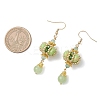Lantern 304 Stainless Steel Synthetic Imperial Jasper Dangle Earrings EJEW-MZ00609-03-4